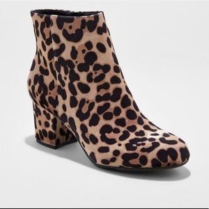 Cheetah print booties